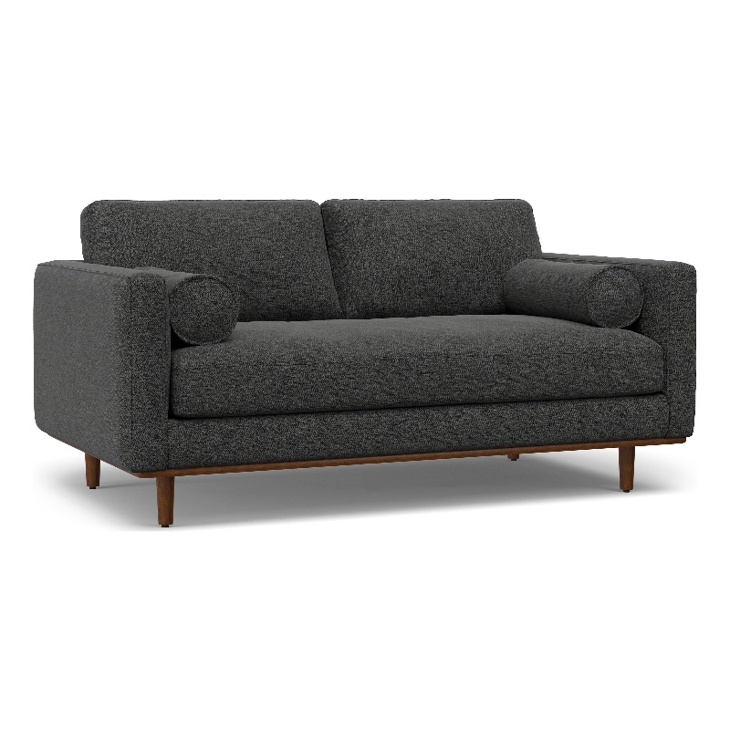 Morrison 72 inch Wide Modern Loveseat Sofa in Charcoal Gray Woven-Blend Fabric