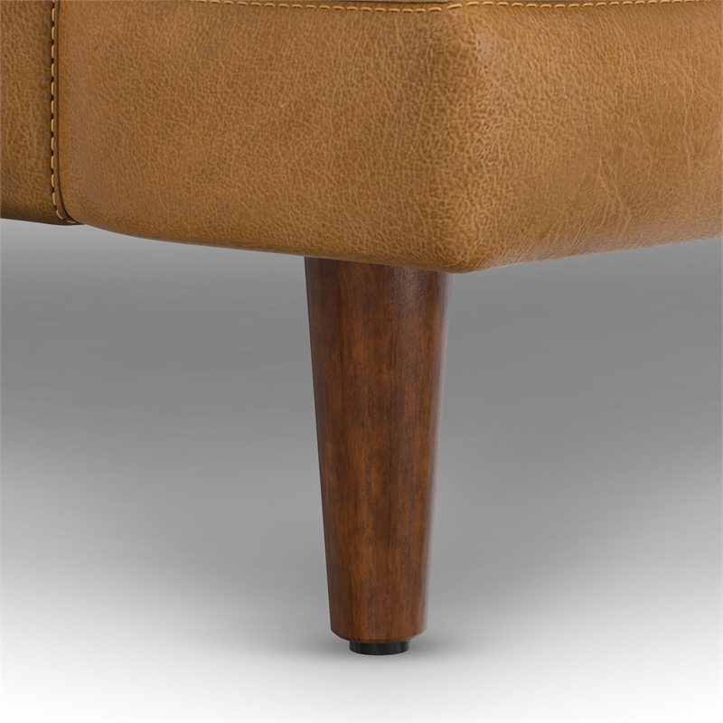 Livingston 76 inch Wide Modern Sofa in Sienna Top Grain Genuine Leather