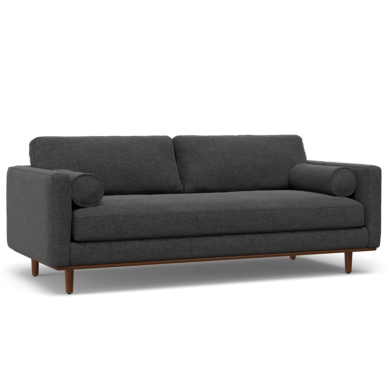 Morrison Modern 89 inch Wide Sofa Set in Charcoal Gray Woven-Blend Fabric