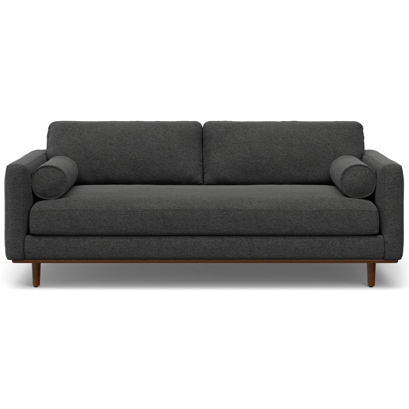 Morrison Modern 89 inch Wide Sofa Set in Charcoal Gray Woven-Blend Fabric
