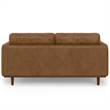 Morrison 72 inch Wide Modern Sofa in Caramel Brown Top Grain Genuine Leather