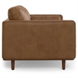Morrison 72 inch Wide Modern Sofa in Caramel Brown Top Grain Genuine Leather
