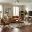 Morrison Mid-Century Modern 72 inch Wide Sofa in Sienna Genuine Leather