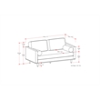 Morrison Mid-Century Modern 72 inch Wide Sofa in Sienna Genuine Leather
