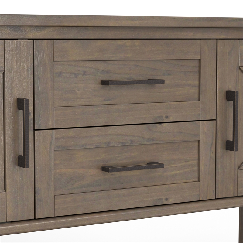 Ela SOLID WOOD 48 inch Wide Transitional Console Table in Smoky Brown
