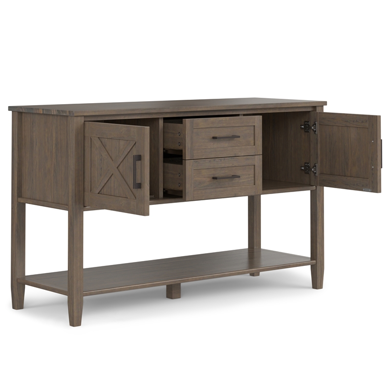 Ela SOLID WOOD 48 inch Wide Transitional Console Table in Smoky Brown
