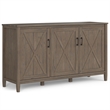 Ela SOLID WOOD 60 inch Wide Transitional Wide Storage Cabinet in Smoky Brown