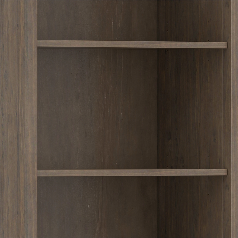 Ela SOLID WOOD 72 inch x 30 inch Transitional Bookcase in Smoky Brown
