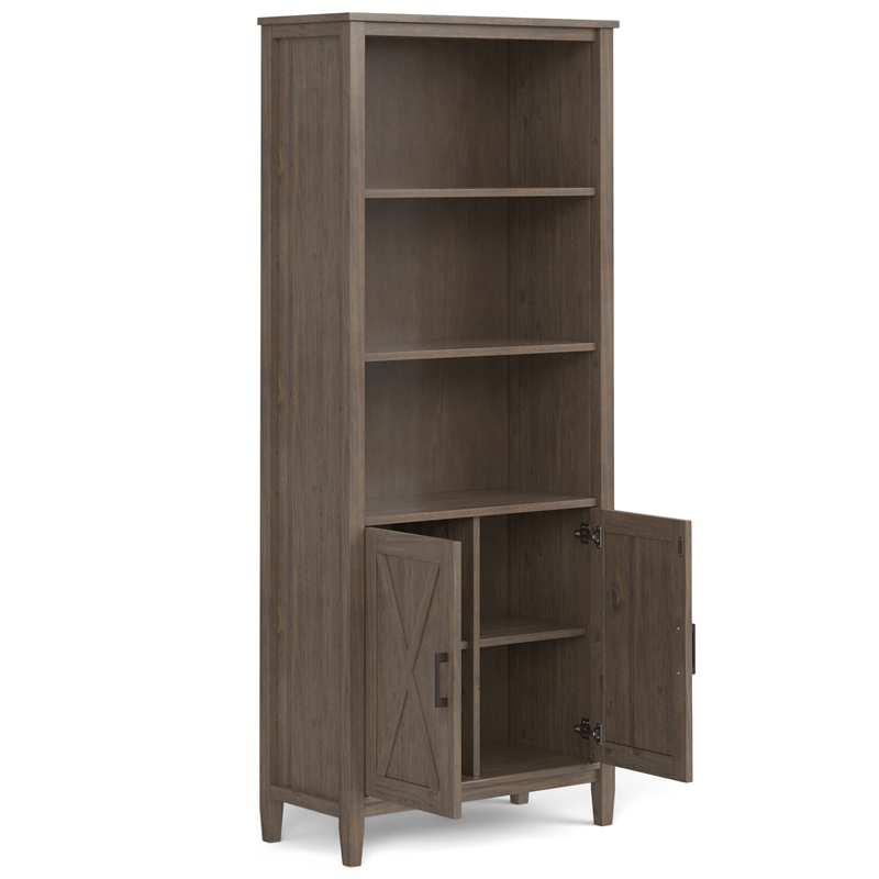 Ela SOLID WOOD 72 inch x 30 inch Transitional Bookcase in Smoky Brown