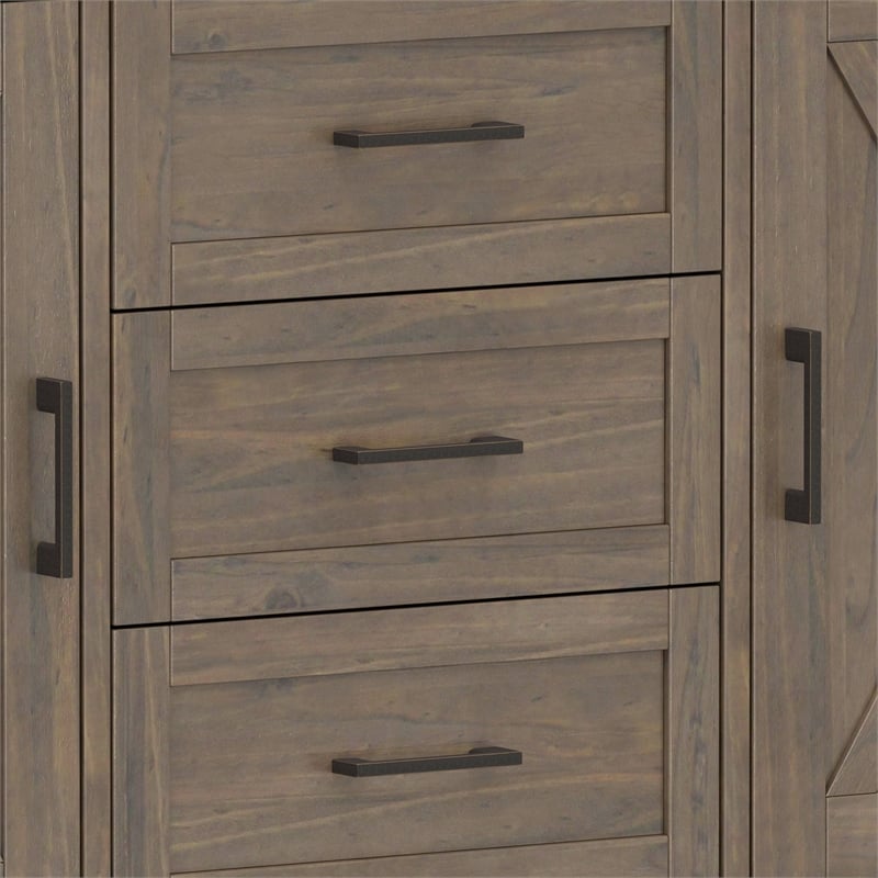 Ela SOLID WOOD 54 inch Wide Transitional Sideboard  in Smoky Brown
