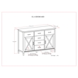 Ela SOLID WOOD 54 inch Wide Transitional Sideboard  in Smoky Brown