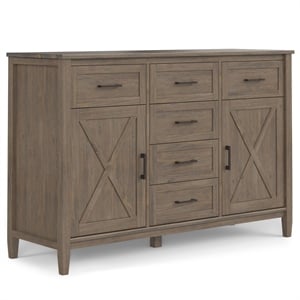 Ela SOLID WOOD 54 inch Wide Transitional Sideboard  in Smoky Brown