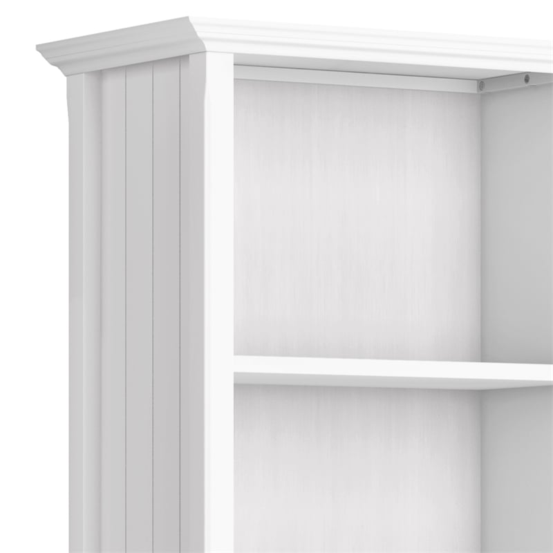 Acadian SOLID WOOD 72 inch x 26 inch Transitional 5 Shelf Bookcase in White