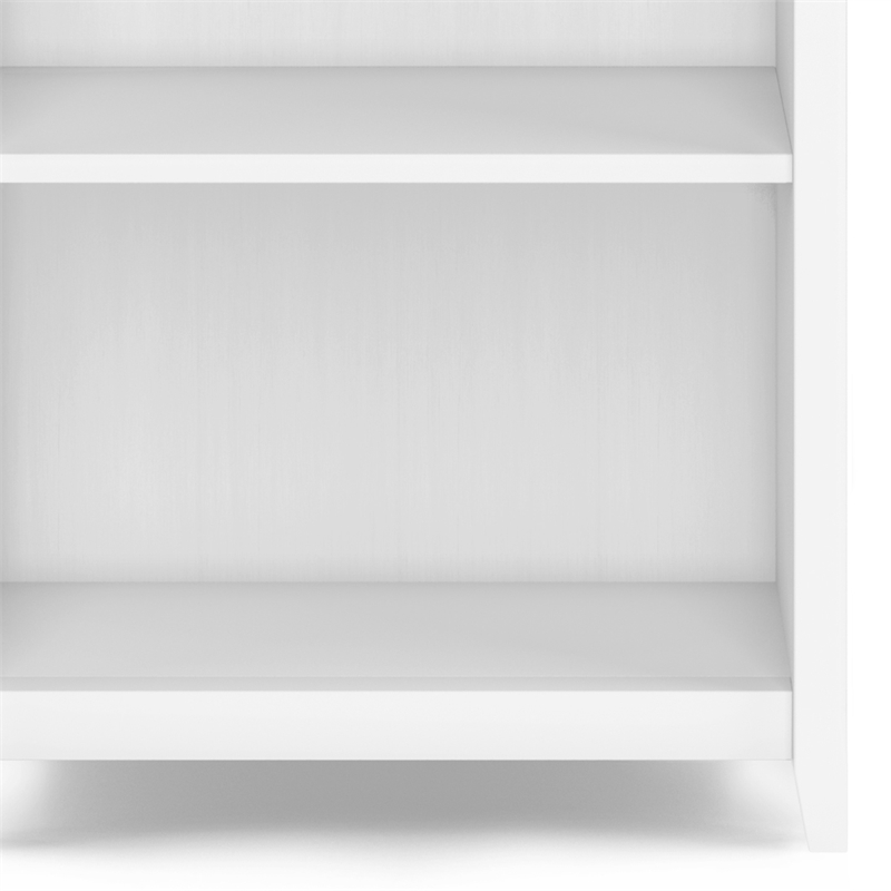 Acadian SOLID WOOD 72 inch x 26 inch Transitional 5 Shelf Bookcase in White