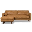 Morrison Mid-Century Modern 89 inch Wide Sofa Set in Sienna Genuine Leather