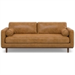 Morrison Mid-Century Modern 89 inch Wide Sofa Set in Sienna Genuine Leather