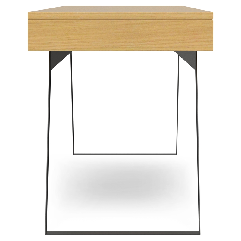 Lowry  Modern Industrial 72 inch Wide Large Desk in Oak