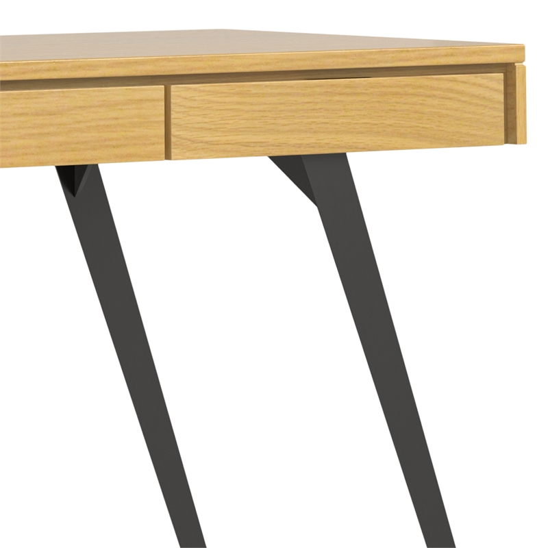 Lowry  Modern Industrial 72 inch Wide Large Desk in Oak