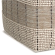 Elmer Contemporary Square Square Woven Pouf in Natural/Gray