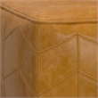 Morden Contemporary Square Pouf in Brown Genuine Leather