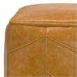 Morden Contemporary Square Pouf in Brown Genuine Leather