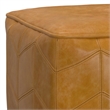 Morden Contemporary Square Pouf in Brown Genuine Leather
