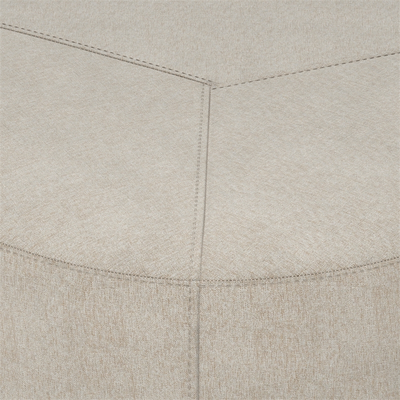 Moore 32 inch Wide Contemporary Large Ottoman in Natural  Linen Look Fabric