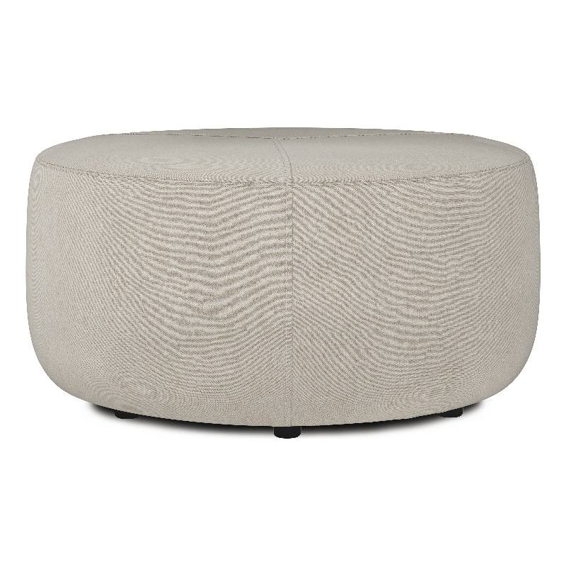 Moore 32 inch Wide Contemporary Large Ottoman in Natural  Linen Look Fabric