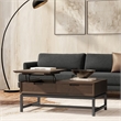 Banting 48 inch Wide Solid Wood Modern Industrial Lift Top Coffee Table in Walnut Brown
