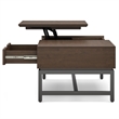 Banting 48 inch Wide Solid Wood Modern Industrial Lift Top Coffee Table in Walnut Brown