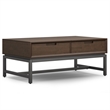 Banting 48 inch Wide Solid Wood Modern Industrial Lift Top Coffee Table in Walnut Brown