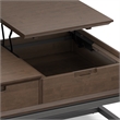 Banting 48 inch Wide Solid Wood Modern Industrial Lift Top Coffee Table in Walnut Brown
