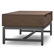 Banting 48 inch Wide Solid Wood Modern Industrial Lift Top Coffee Table in Walnut Brown