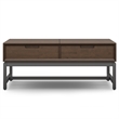 Banting 48 inch Wide Solid Wood Modern Industrial Lift Top Coffee Table in Walnut Brown