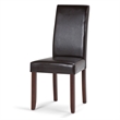 Simpli Home Acadian/Draper 7-Piece Faux Leather & Wood Dining Set in Brown