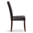 Simpli Home Acadian/Draper 7-Piece Faux Leather & Wood Dining Set in Brown
