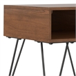 Simpli Home Hunter Square Wood End Table with Hairpin Legs in Walnut Brown