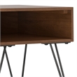 Simpli Home Hunter Square Wood End Table with Hairpin Legs in Walnut Brown