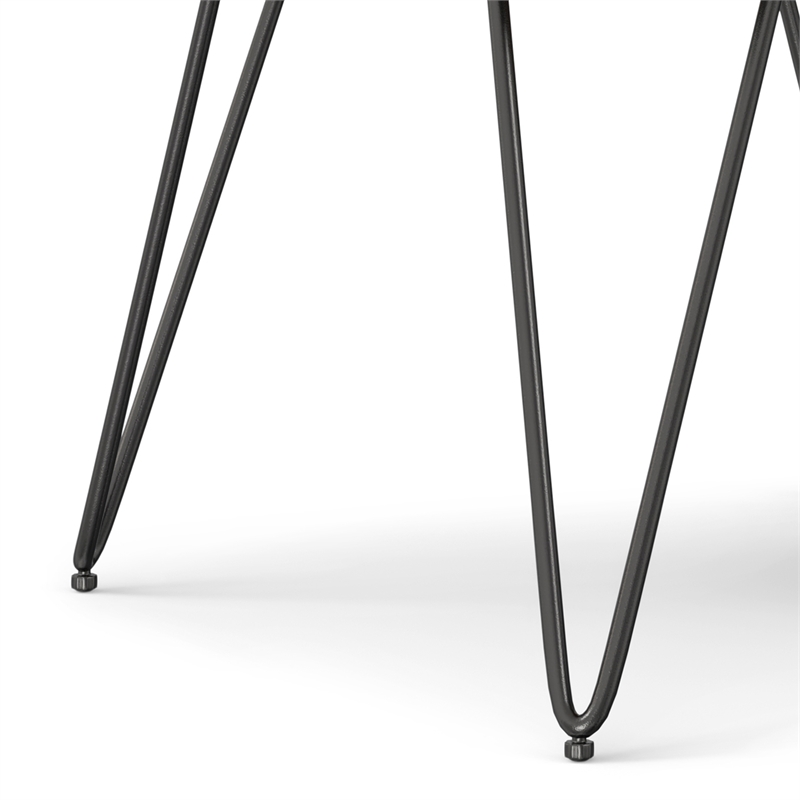 Simpli Home Hunter Square Wood End Table with Hairpin Legs in Walnut Brown