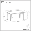 Colby Oak 60 inch x 36 inch Rectangle Contemporary Modern Dining Table in Oak