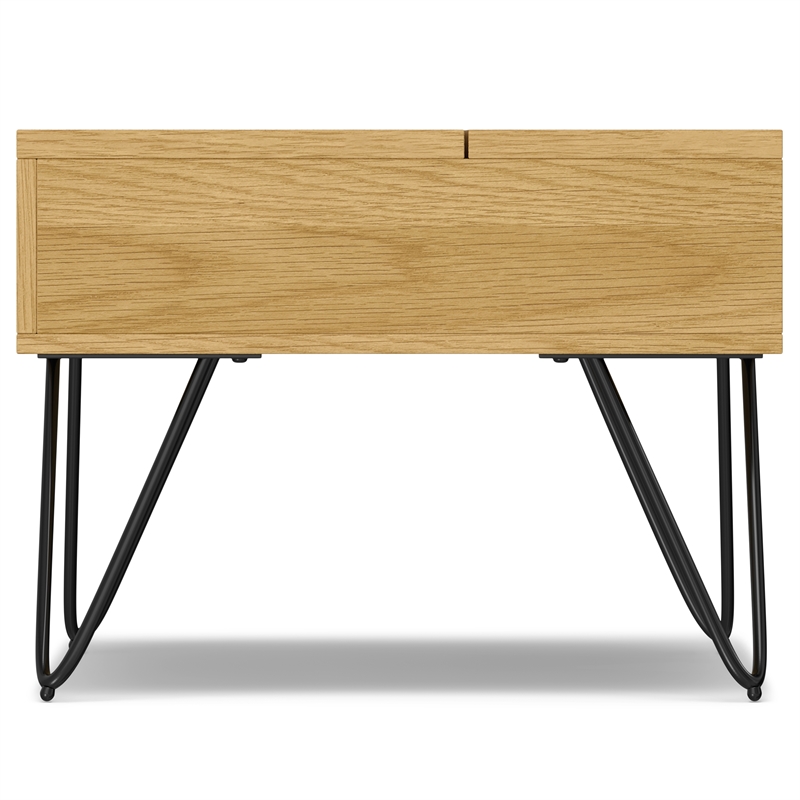 Simpli Home Hunter Rectangle Wood Coffee Table with Lift Top in Oak Brown