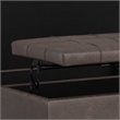 Simpli Home Harrison Square Transitional Faux Leather Storage Ottoman in Brown