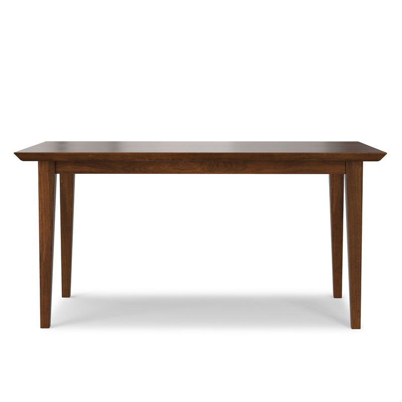 Simpli Home Colby Rectangle Modern Wood Dining Table in Walnut Brown