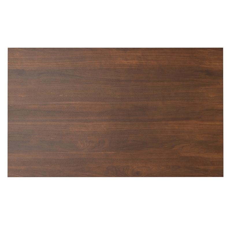 Simpli Home Colby Rectangle Modern Wood Dining Table in Walnut Brown