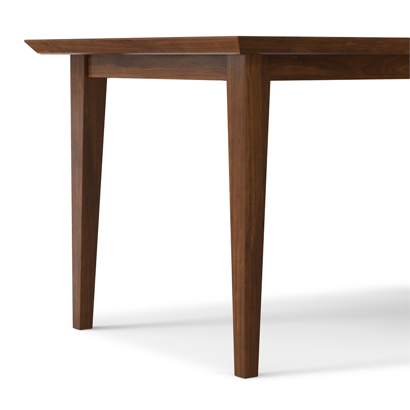 Simpli Home Colby Rectangle Modern Wood Dining Table in Walnut Brown