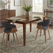 Simpli Home Colby Rectangle Modern Wood Dining Table in Walnut Brown