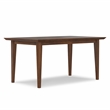 Simpli Home Colby Rectangle Modern Wood Dining Table in Walnut Brown