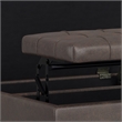Simpli Home Harrison Square Vegan Faux Leather Storage Ottoman in Brown