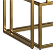 Simpli Home Macy 2-Piece Solid Wood & Metal Nesting Table in Black/Gold