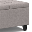 Simpli Home Harrison Square Transitional Wood Storage Ottoman in Cloud Gray